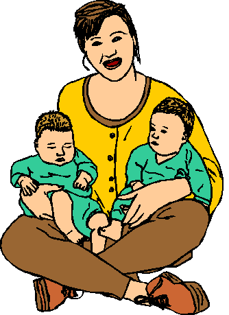 nounou avec deux bébés